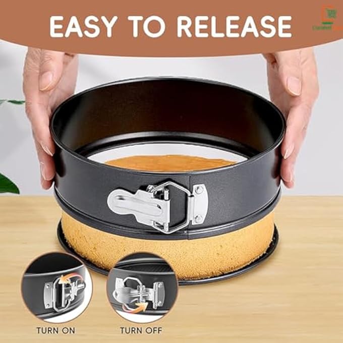 PureBake Premium SGS Certified Cake Moulds Baking Tray  7 inch Cake Tin Teflon Coated Removable Base NonStick Cake TinsPanTrays for Microwave Oven and Bakeware  Black 18 Cm - Image 5