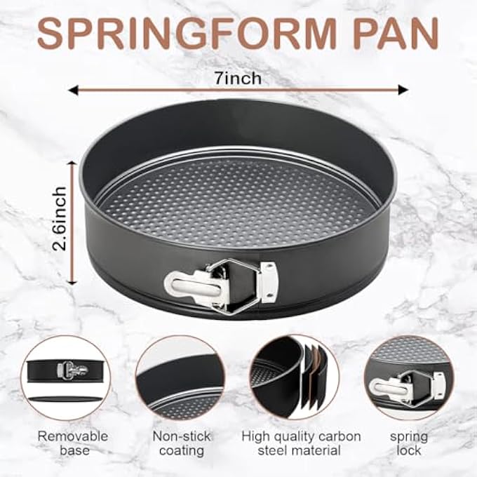 PureBake Premium SGS Certified Cake Moulds Baking Tray  7 inch Cake Tin Teflon Coated Removable Base NonStick Cake TinsPanTrays for Microwave Oven and Bakeware  Black 18 Cm - Image 3