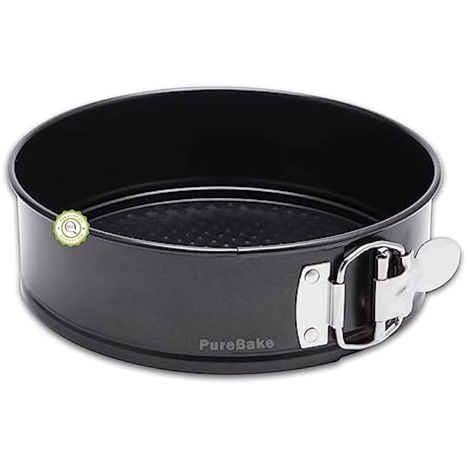 PureBake Premium SGS Certified Cake Moulds Baking Tray  7 inch Cake Tin Teflon Coated Removable Base NonStick Cake TinsPanTrays for Microwave Oven and Bakeware  Black 18 Cm - Image 4