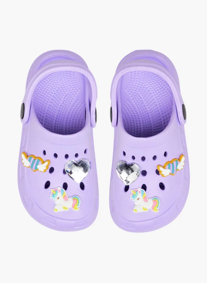Flora Bella By Shoexpress Unicorn Accent Clogs with Backstrap