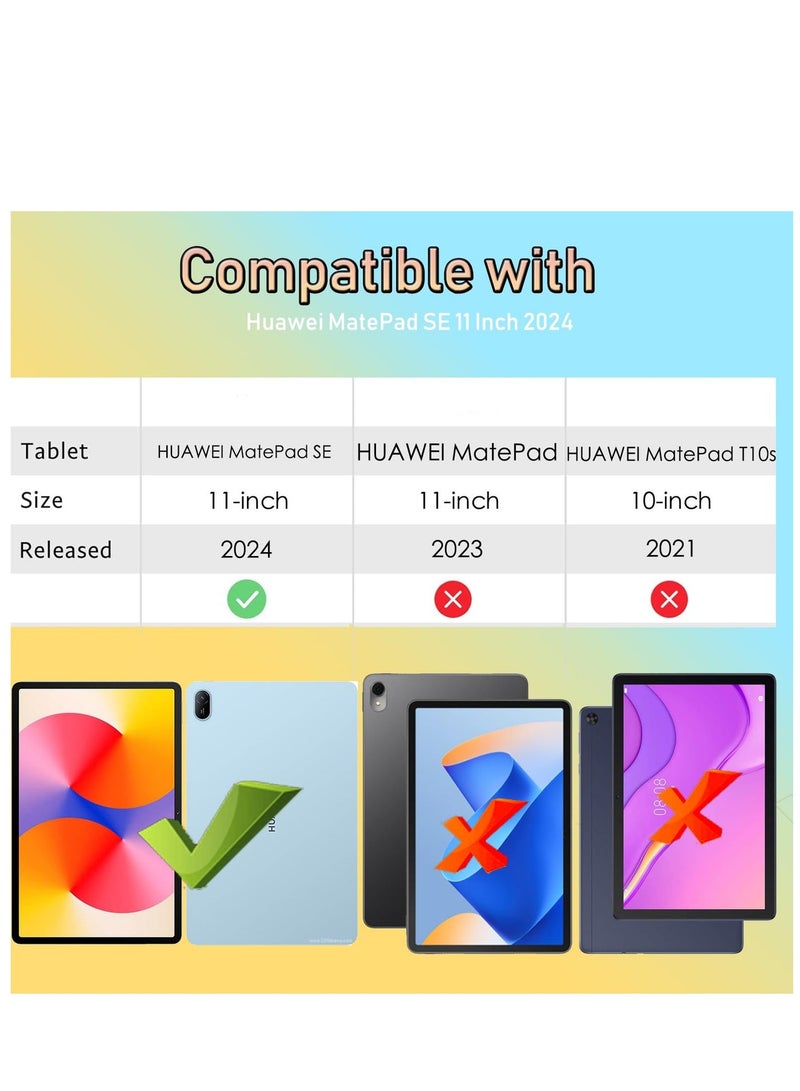 Suitable for The 2024 New Huawei MatePad SE 11 Inch Tablet Protective Case Honeycomb Three Fold Silicone Soft Shell (Purple) - Image 2