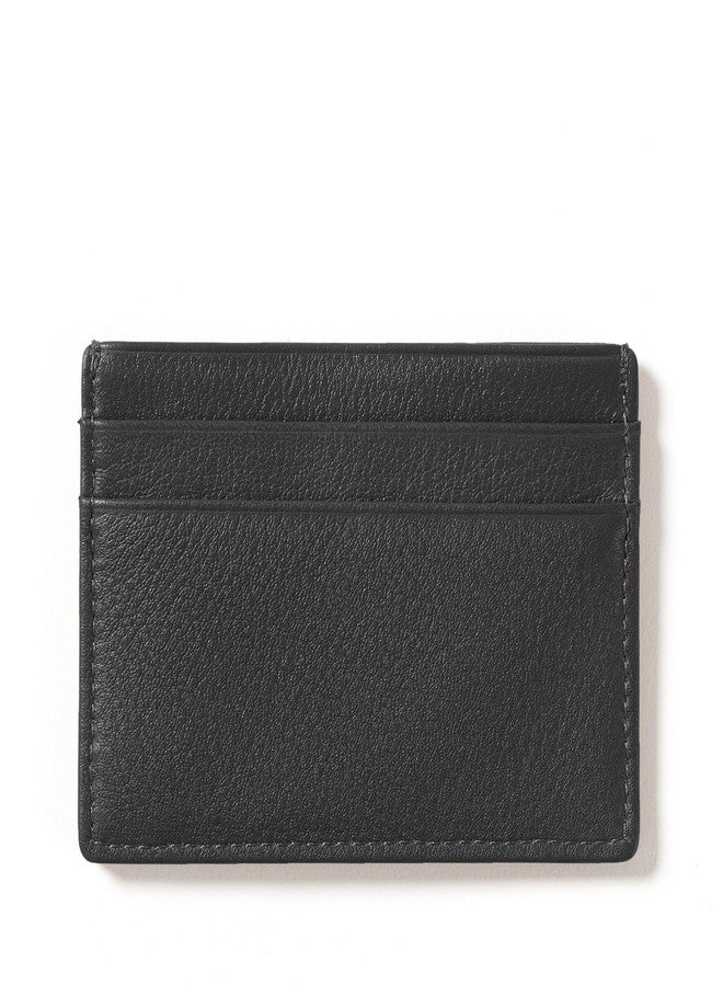 Leatherology Black Onyx Men's Slim Credit Card Case Wallet - 4 credit card slots, center pocket for cash or receipts, slim silhouette design - Image 1