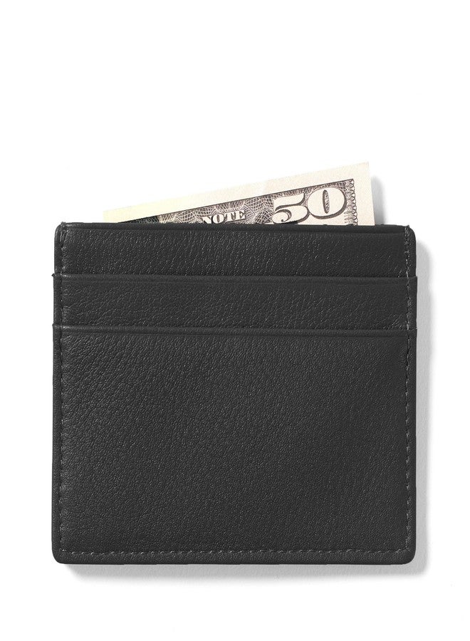 Leatherology Black Onyx Men's Slim Credit Card Case Wallet - 4 credit card slots, center pocket for cash or receipts, slim silhouette design - Image 4