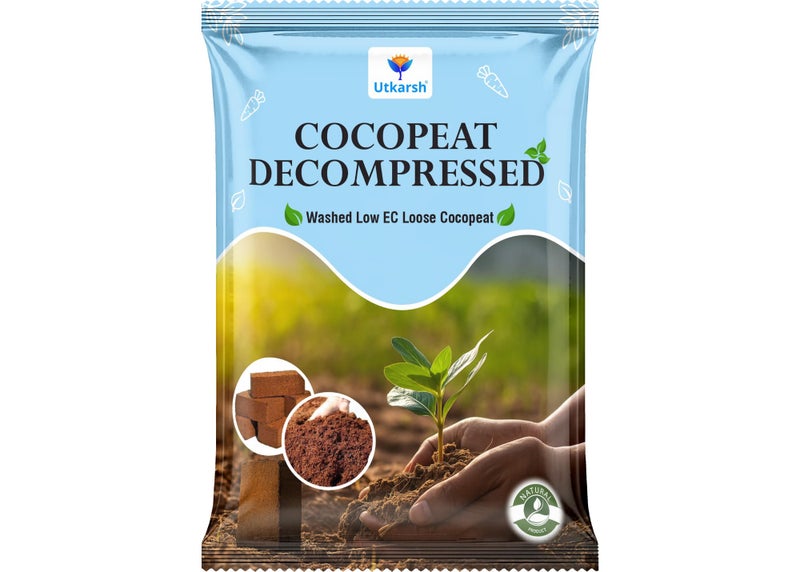 Utkarsh Decompressed Cocopeat Powder – 5 Kg, Ready-to-Use Kerala's Coconut Husk Fibre for Home Garden & Potted Plants, Coconut Coir for Potting Soil Mix, 100% Natural Soil Conditioner, High Water Retention - Image 1