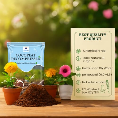 Utkarsh Decompressed Cocopeat Powder – 5 Kg, Ready-to-Use Kerala's Coconut Husk Fibre for Home Garden & Potted Plants, Coconut Coir for Potting Soil Mix, 100% Natural Soil Conditioner, High Water Retention - Image 5