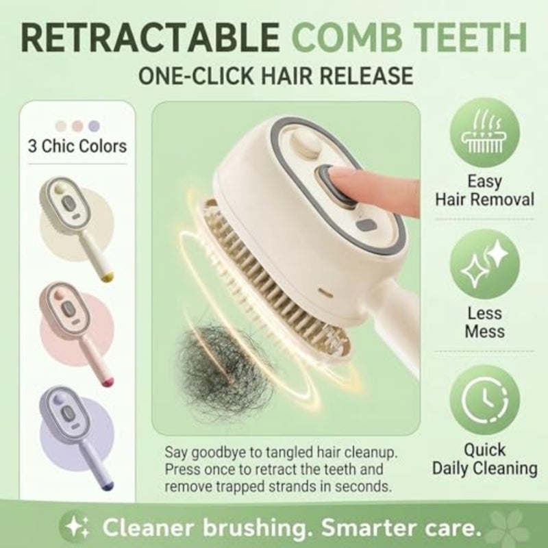 Electric Spray Air Cushion Hair Brush, 2026 Upgrade Steam Hair Brush Scalp Massager, USB-C Rechargeable Handheld Hair Steamer for Detangling Frizz Control, Steam Straightener Brush for Women Purple - Image 4