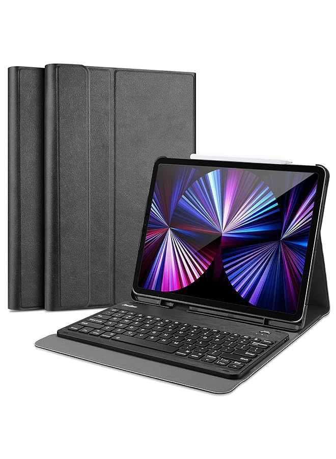 Procases For Ipad Pro 11 Keyboard Case 2022 2021 2020 2018 Slim Shell Lightweight Cover With Magnetically Detachable Wireless Keyboard For Ipad Pro 11 Inch 4Th 3Rd 2Nd 1St Gen Black - Image 1