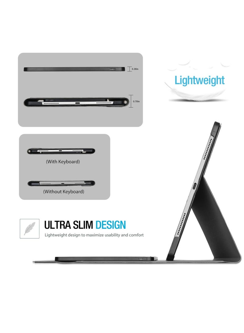 Procases For Ipad Pro 11 Keyboard Case 2022 2021 2020 2018 Slim Shell Lightweight Cover With Magnetically Detachable Wireless Keyboard For Ipad Pro 11 Inch 4Th 3Rd 2Nd 1St Gen Black - Image 5