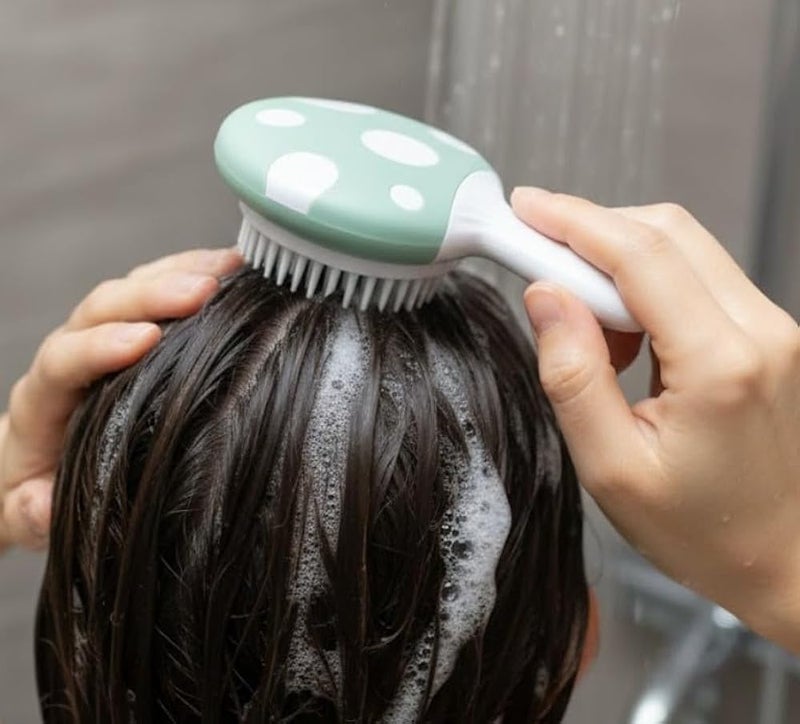 shampoo Massager SHORT Handle Brush Scalp Exfoliator for Dandruff Removal Waterproof Shower Scalp Scrubber Tool for Hair Growth long Silicone Bristles Easily Reach -multicolor-1pc - Image 4