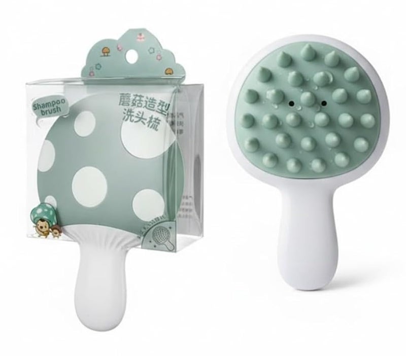 shampoo Massager SHORT Handle Brush Scalp Exfoliator for Dandruff Removal Waterproof Shower Scalp Scrubber Tool for Hair Growth long Silicone Bristles Easily Reach -multicolor-1pc - Image 1
