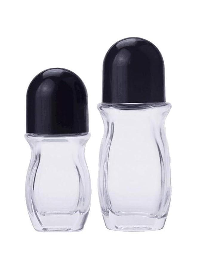 Glass Empty Roller Bottles with Plastic Roller Ball, Deodorant Roll on Bottles Containers Leak Proof Massage Roller Ball Bottles with Cap for Essential Oils Perfume (30ml,Black)