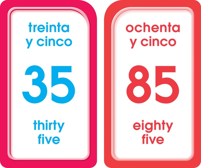 School Zone Spanish Numbers 1-100 Flash Cards: 56 Cards, Preschool, Kindergarten, Numeros 1-100 Tarjetas Ilustrativas, Bilingual, ESL, Language Immersion, Ages 4+ (Spanish/English Edition) - Image 4