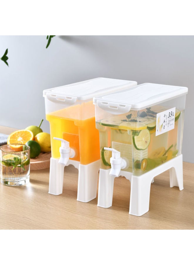Cold Water Kettle With Faucet For Refrigerator Fruit Tea Water Kettle Fruit Tea Cold Water Bucket Cold Water Bucket Large Capacity-Color:Porcelain White Short Style 2 - Image 3
