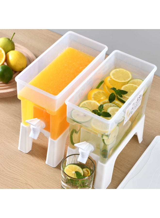 Cold Water Kettle With Faucet For Refrigerator Fruit Tea Water Kettle Fruit Tea Cold Water Bucket Cold Water Bucket Large Capacity-Color:Porcelain White Short Style 2 - Image 4
