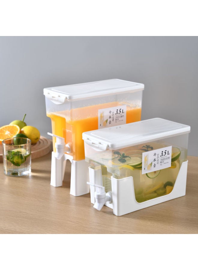 Cold Water Kettle With Faucet For Refrigerator Fruit Tea Water Kettle Fruit Tea Cold Water Bucket Cold Water Bucket Large Capacity-Color:Porcelain White Short Style 2 - Image 5