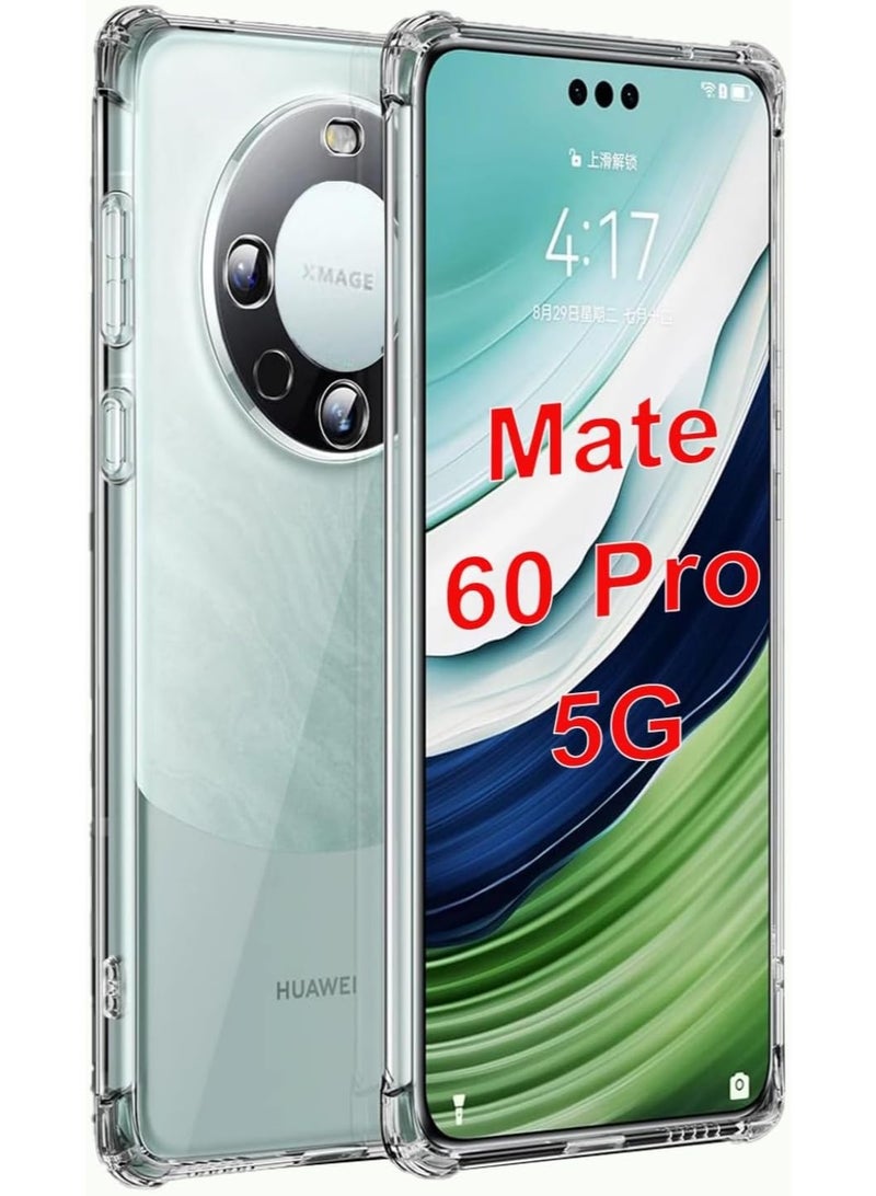 Case for Huawei Mate 60 Pro Clear TPU Four Corners Protective Cover Transparent Soft - Image 1