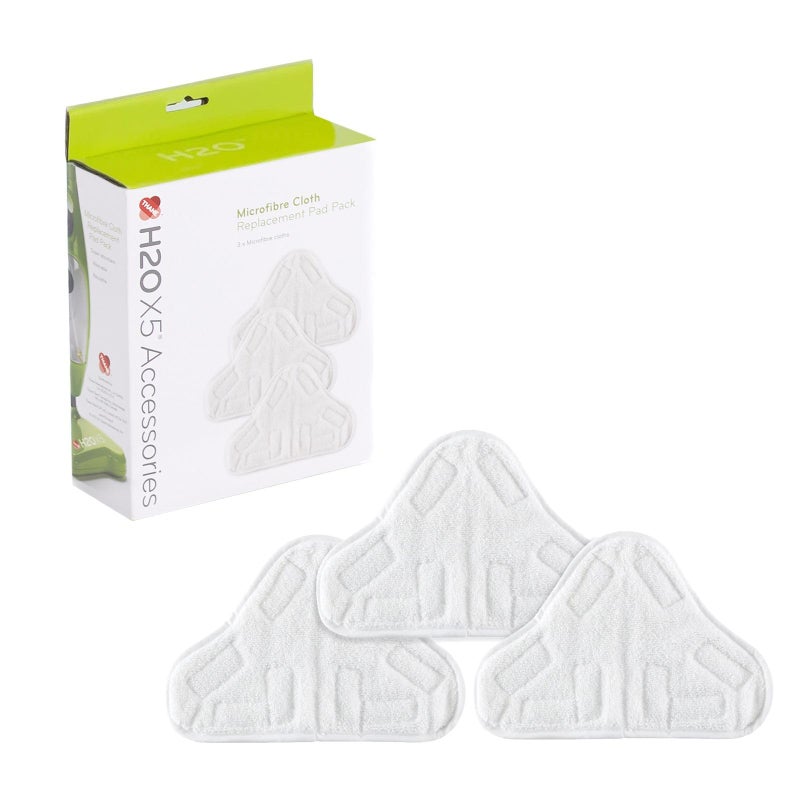 حزمة قماش ميكروفايبر H2O X5 مجموعة من 3 وسادات تنظيف عالية الجودة بديلة لتنظيف البخار