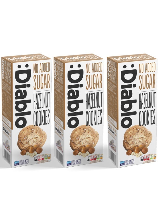 Diablo Sugar Free Hazelnut Cookies | No Added Sugar | Sweetened with Maltitol | Low Sugar Snack with Nuts & Chocolate | Diabetic Friendly | 135g (Pack of 3) (Expiry Date 30th June 2026) - Image 4