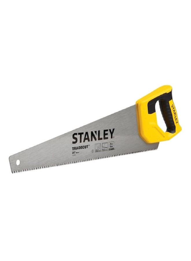Stanley 8TPI Tradecut Induction Hardened Teeth Handsaw Multicolour 20 Inch STHT20350-1 - Image 1