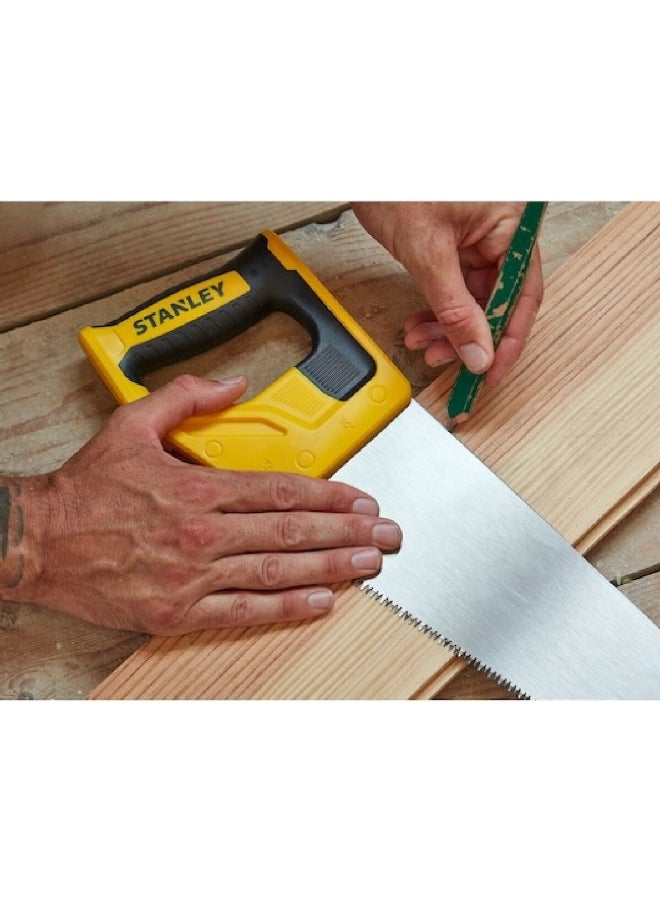 Stanley 8TPI Tradecut Induction Hardened Teeth Handsaw Multicolour 20 Inch STHT20350-1 - Image 4