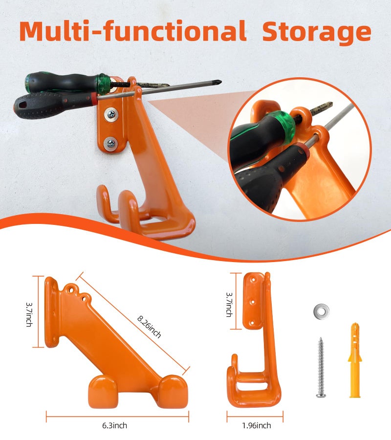 OSROENE Chainsaw Hanger, 2 Pack Chainsaw Wall Mount, Heavy Duty Chainsaw Holder, Garage Organization Garage Storage Shed Organizer Mounted Chainsaw Rack - Image 4