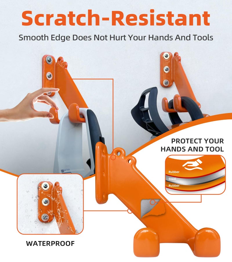 OSROENE Chainsaw Hanger, 2 Pack Chainsaw Wall Mount, Heavy Duty Chainsaw Holder, Garage Organization Garage Storage Shed Organizer Mounted Chainsaw Rack - Image 3