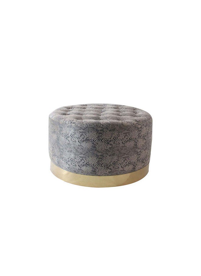 DANUBE HOME - Laxa Snake Button Pouf Multi Functional Ottoman Chair Soft Upholstered Footrest Modern Furniture For Living Room 60X60X35 cm Snake Print / Golden - Image 1