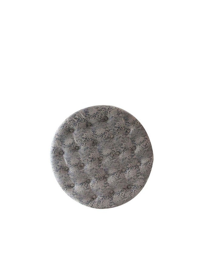 DANUBE HOME - Laxa Snake Button Pouf Multi Functional Ottoman Chair Soft Upholstered Footrest Modern Furniture For Living Room 60X60X35 cm Snake Print / Golden - Image 1