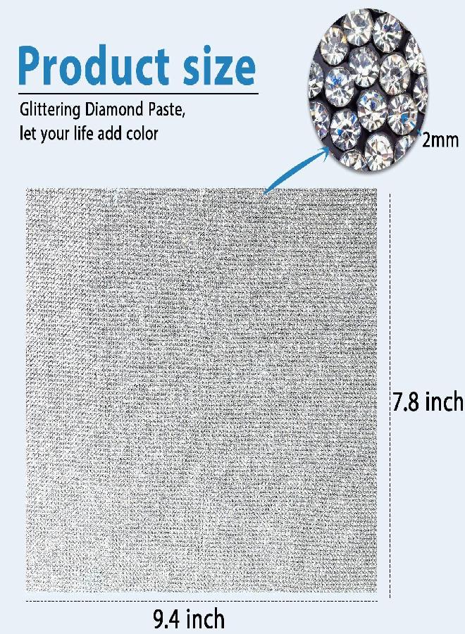 Outus 12000 Pieces Bling Bling Rhinestone Sheet Rhinestones Sticker DIY Car Decoration Sticker Self Adhesive Glitter Rhinestones Crystal Gem Stickers for Car Decoration, 9.4 x 7.9 Inch (Clear) - Image 1