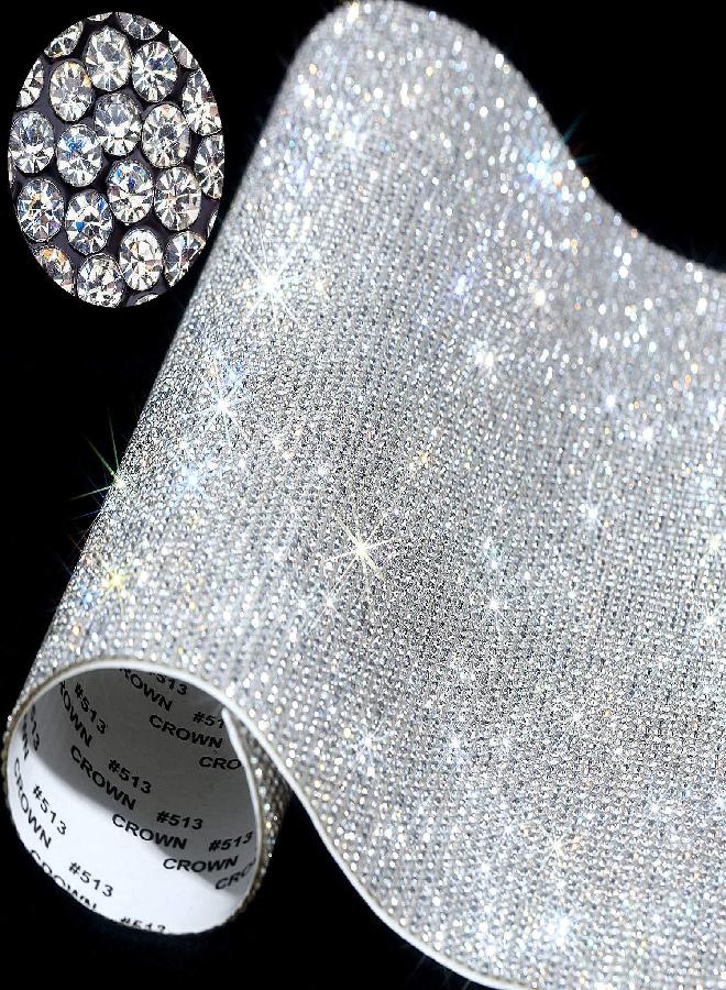 Outus 12000 Pieces Bling Bling Rhinestone Sheet Rhinestones Sticker DIY Car Decoration Sticker Self Adhesive Glitter Rhinestones Crystal Gem Stickers for Car Decoration, 9.4 x 7.9 Inch (Clear) - Image 2