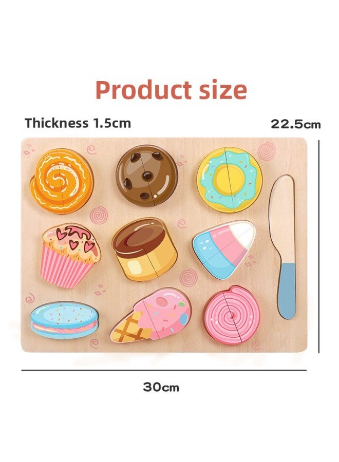 طائرة خشبية لتقطيع الفواكه والخضروات والوجبات الخفيفة وقطع الخشب وقطع الفاكهة وألعاب المطبخ للأطفال - اللون: بيضة همبرغر - Image 5