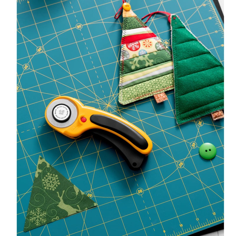 OLFA 60mm Ergonomic Rotary Cutter (RTY-3/DX) - Rotary Fabric Cutter w/Blade Cover & Squeeze Trigger for Quilting, Sewing, Crafts, Replacement Blade: OLFA RB60-1 - Image 5