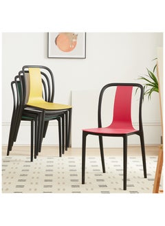 LANNY Jeffcoco Furniture Restaurant Dining Chair Outdoor Indoor Plastic Chair,Stackable Dining Chair,1pcs Red  - Image 1
