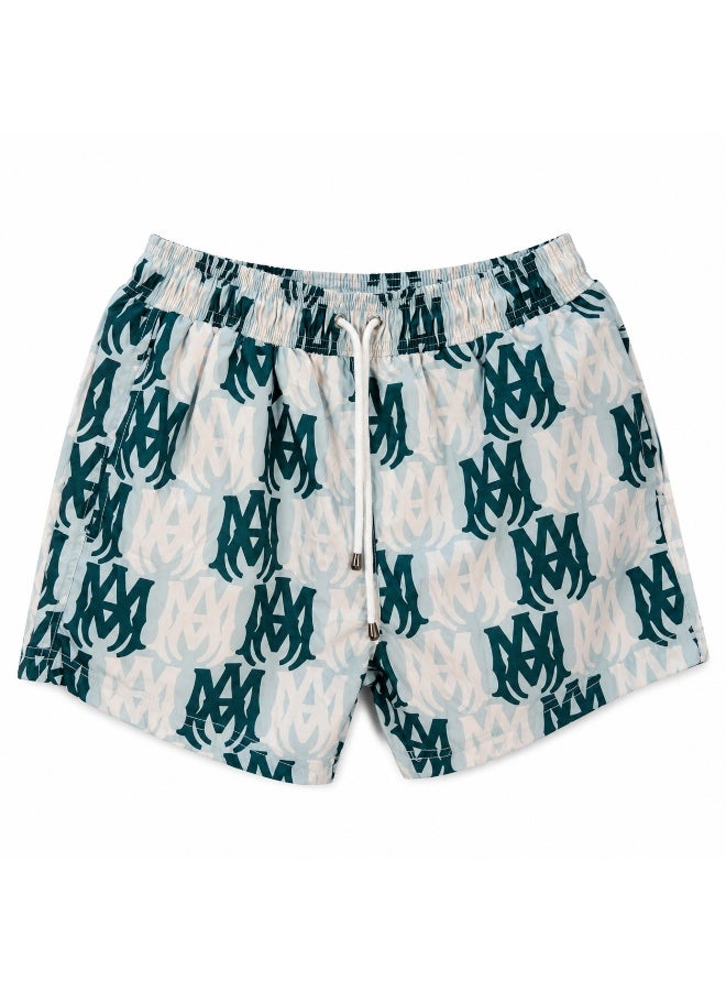 Men’s Printed Casual Shorts with Elastic Waist and Adjustable Drawstring, Practical Pockets for Summer, Travel and Everyday Wear - Image 2