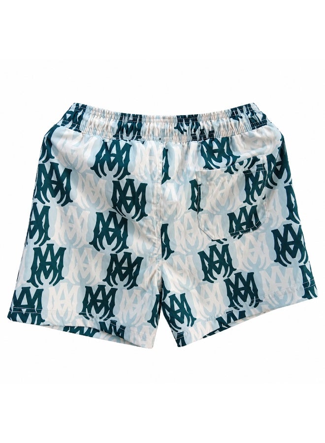 Men’s Printed Casual Shorts with Elastic Waist and Adjustable Drawstring, Practical Pockets for Summer, Travel and Everyday Wear - Image 3