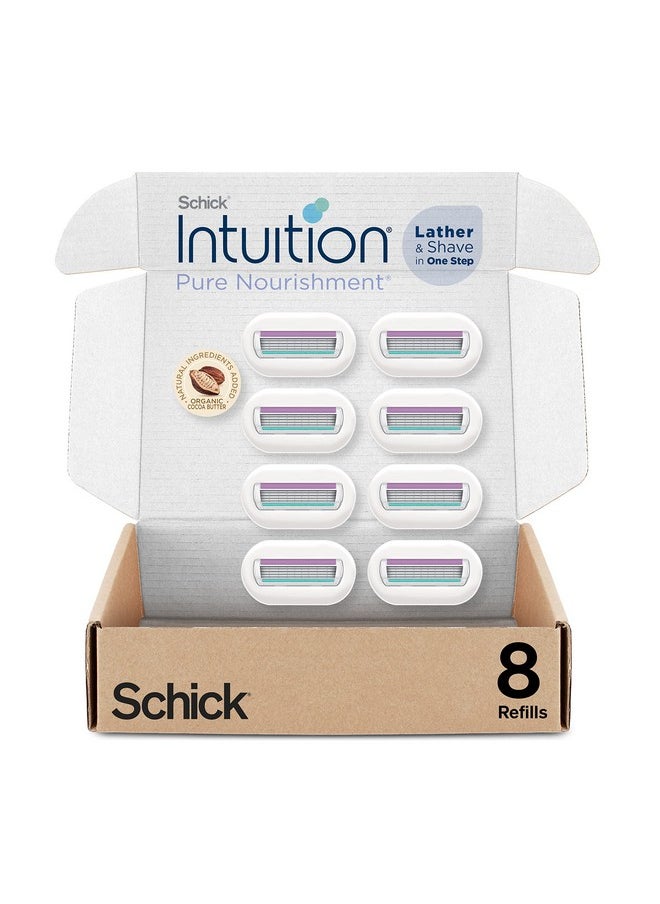 Intuition Schick Intuition Refill, Pure Nourishment Razors for Women | Intuition Razor Blades Refill with Organic Cocoa Butter, 8 Count Razor Refills  - Image 1