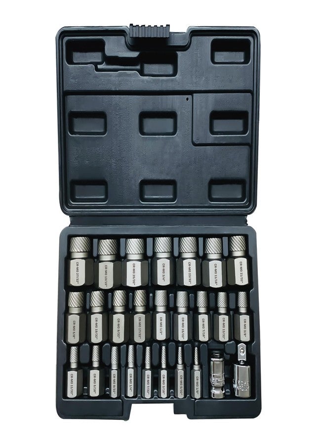 NORTOOLS 26PCS CR-MO Screw Extractor Set,Hex-Head Multi-Spline Screw Easy-out Screw Extraction Set 3/8" Inch Drive Hex-Head, Broken Bolt Remover, Stripped Fastener Tool for Stripped, Rounded, Damaged - Image 1