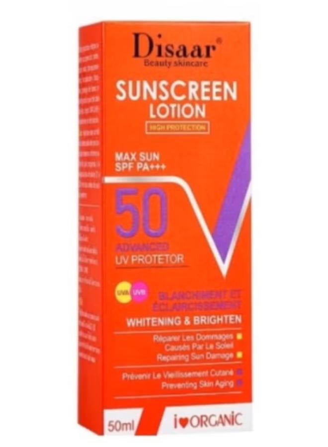 Disaar Sunscreen Lotion SPF PA+++ 50 50ML+Roughness Relief Lotion - Full Body Lotion for Extremely Dry, Rough Skin - Pump Bottle White 500ml - Image 2