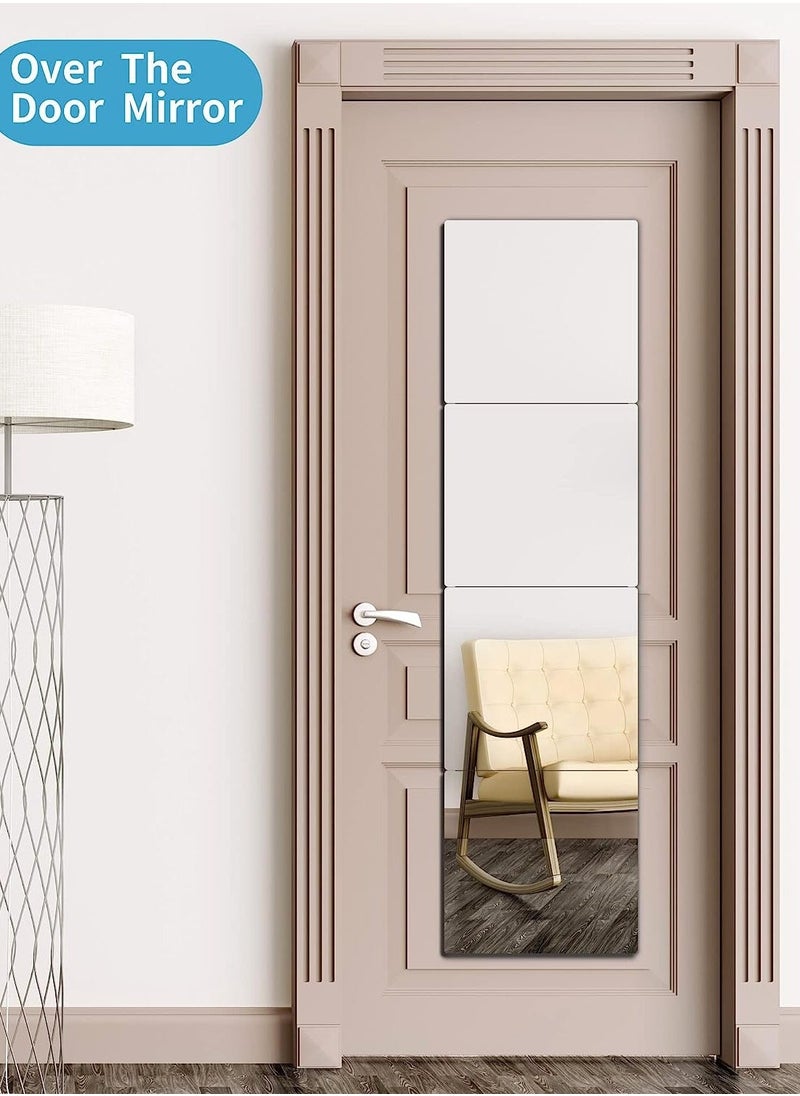 HOMESTAR Full Length Mirror, Wall Mounted Body Mirror for Bedroom, Makeup 4 pcs 22 cm x Over The Door Door, Living Room, Bathroom, Home Decoration  - Image 4