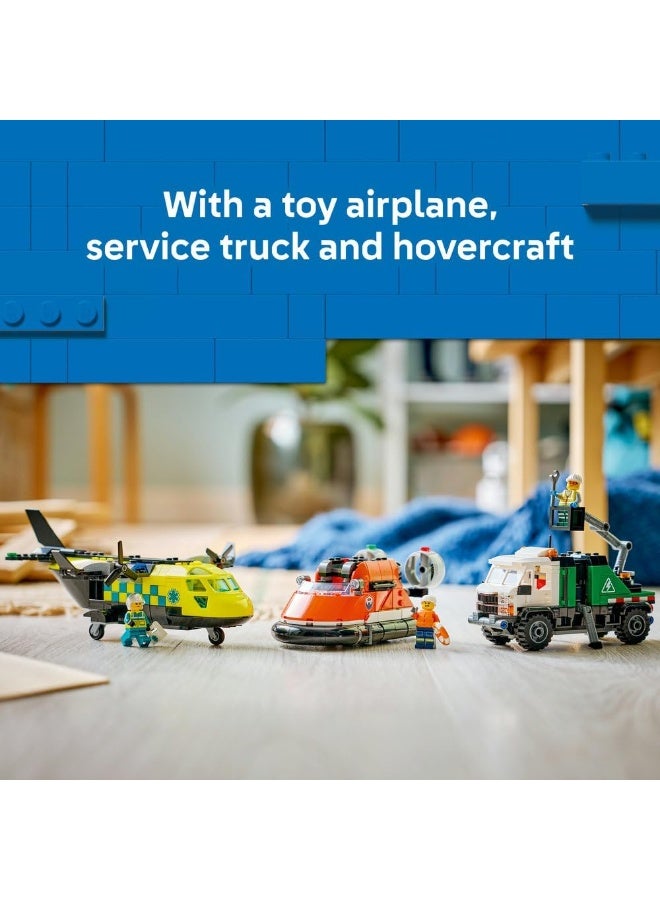 LEGO City 3in1 Airplane, Service Truck & Hovercraft Remix Toy - Mix & Match Model Vehicles Kit w/ 3 Minifigures - STEM Birthday Gift Idea for 7+ Year Old Boys - 60505 - Image 3