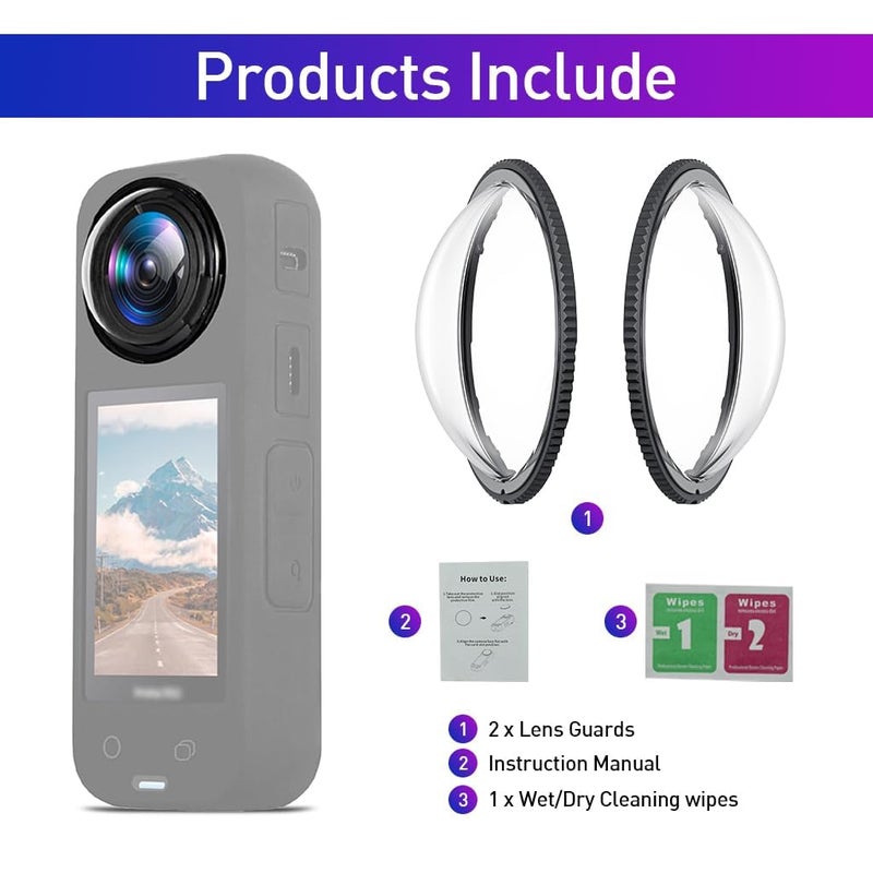 Careflection Lens Cover for Insta360 X4 Camera, Lens Cap HD Lens Cover for Insta360 X4 Camera Lens Protector Dust Proof Anti-Scratch Protective Cover Not Include X4 Sports Action Camera - Image 3