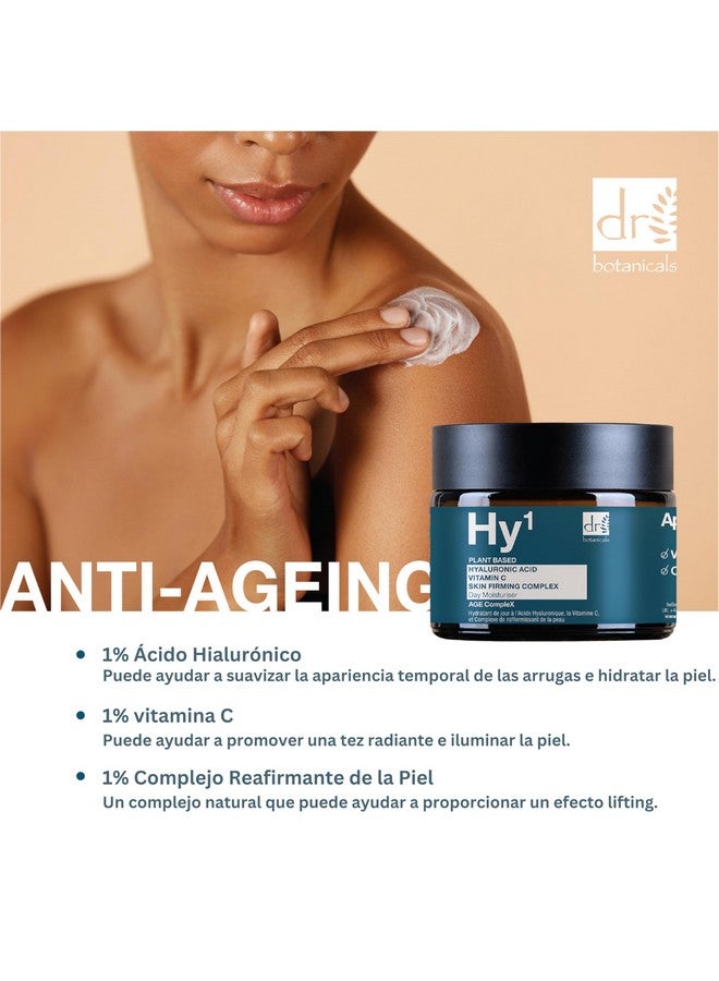 DR BOTANICALS Anti Aging Face Moisturiser With Hyaluronic Acid Vitamin C & Skin Firming Complex 2.0 Fl Oz Reduce Wrinkles Brighten Skin Hydrate & Boost Suppleness - Image 4