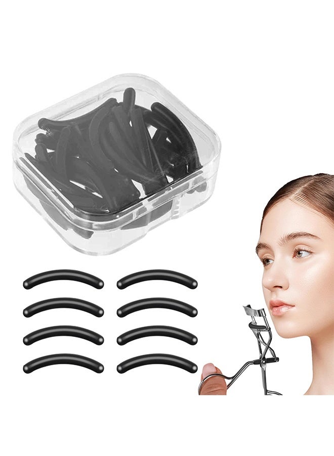 fantasize 30pcs Eyelash Curler Refill Pads - Silicone Rubber Universal Eye Lash Curler Replacement with Clear Storage Box (Black) - Image 1