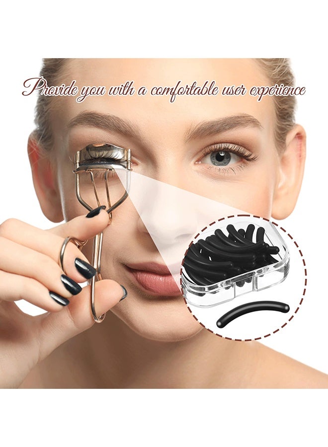 fantasize 30pcs Eyelash Curler Refill Pads - Silicone Rubber Universal Eye Lash Curler Replacement with Clear Storage Box (Black) - Image 4
