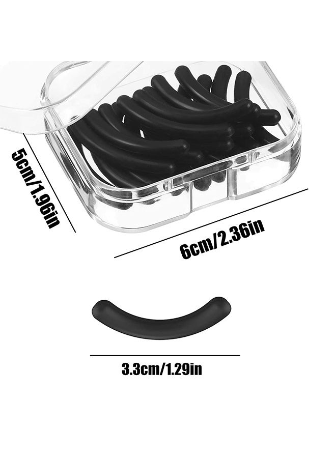 fantasize 30pcs Eyelash Curler Refill Pads - Silicone Rubber Universal Eye Lash Curler Replacement with Clear Storage Box (Black) - Image 2