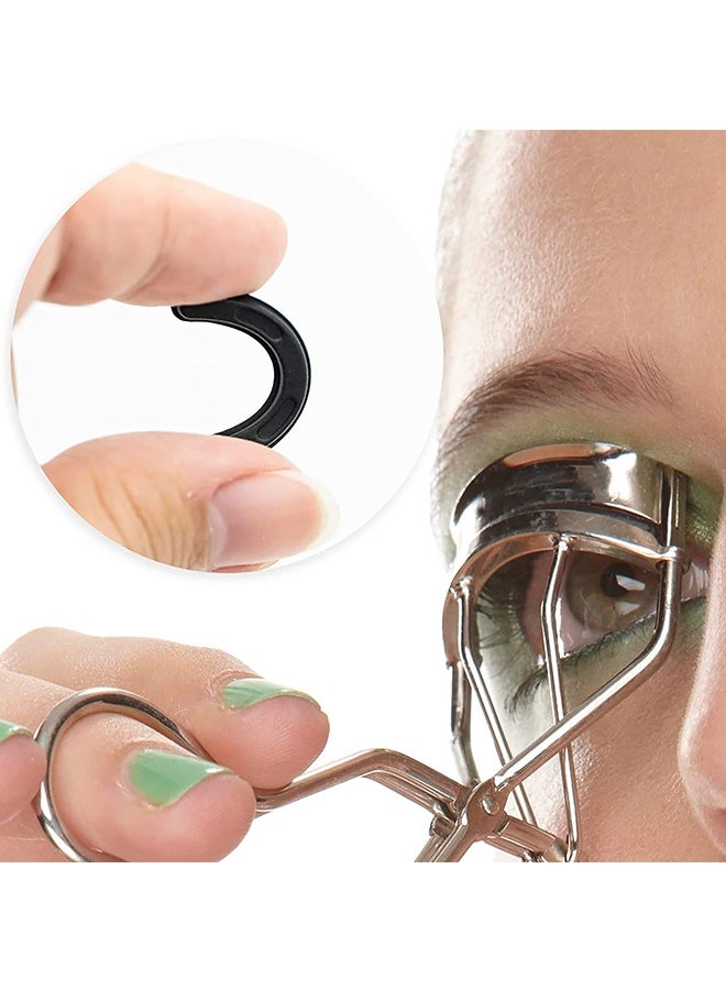 fantasize 30pcs Eyelash Curler Refill Pads - Silicone Rubber Universal Eye Lash Curler Replacement with Clear Storage Box (Black) - Image 5