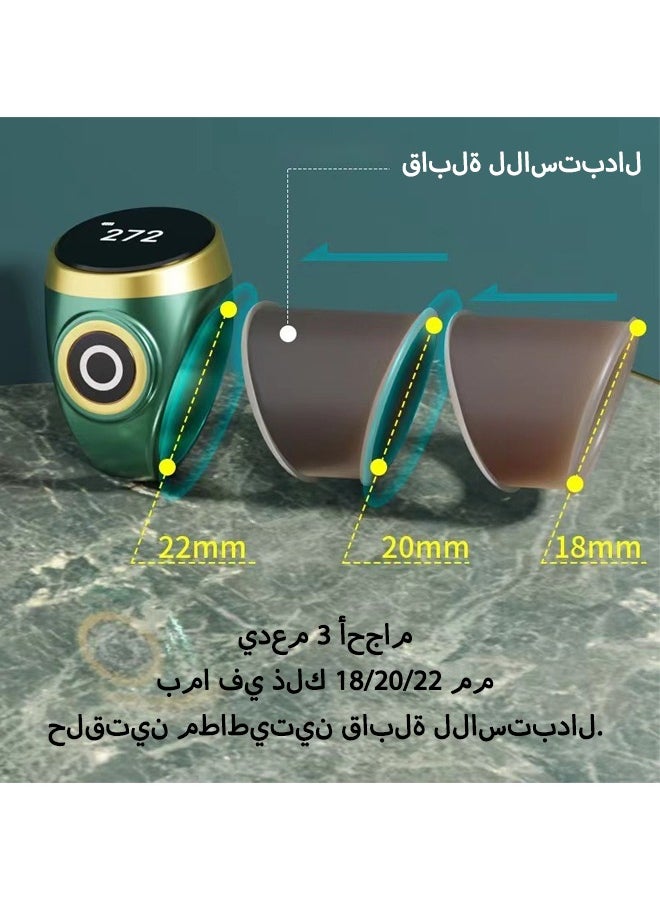 ماركة غير محددة - خاتم ذكي سبحة ذكر، عداد صلاة ذكي للمسلمين، مع تذكير بالاهتزاز، وشحن من النوع C، لتسجيل وتتبع تقدم الصلاة، الأحجام (18 مم/ 20 مم/ 22 مم) - Image 1