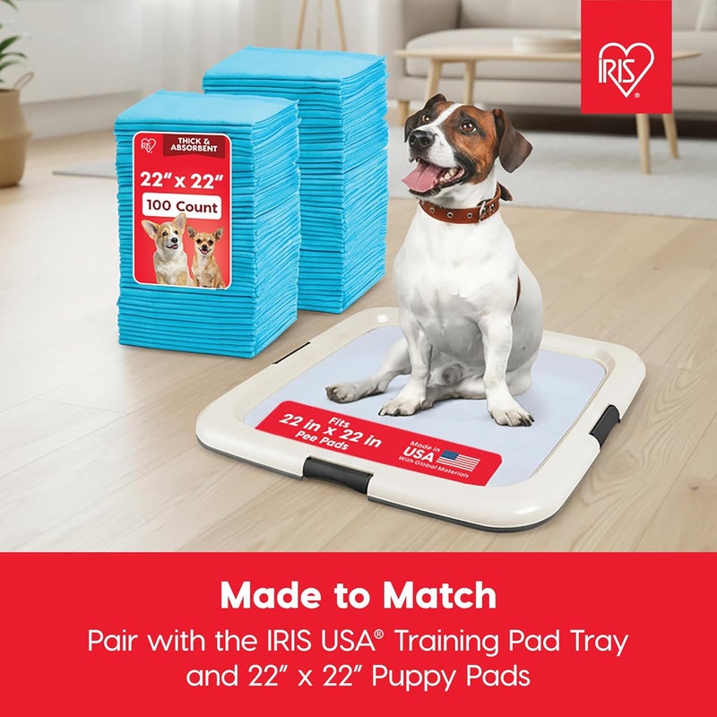 IrisUSA Pee Pad Holder - for Regular Sized Dog and Puppy Pee Pads, Secured Latches, Non-Skid Feet, Polished Finish for Easy Cleaning, Leak Protection, Fits 22"x22" Pad or Larger, 2 Pack, Black/Gray - Image 3