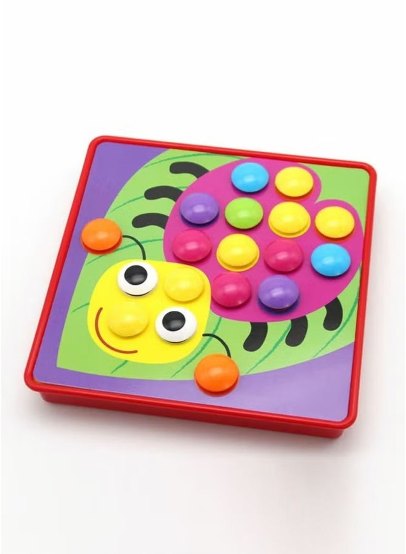 Creative Jigsaw 3D Plastic Mushroom Nails Puzzle Toy Early Development Educational Building Blocks Board Game - Image 2