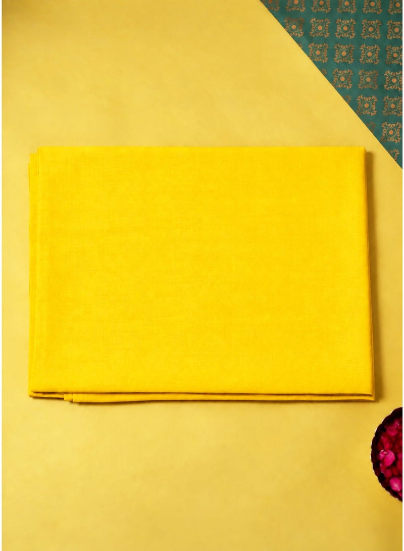 Madhoor Pure Cotton Pooja Cloth Yellow for Altar Preparation, Deity Covering & Ceremonies, 1.25 Yard - Image 3